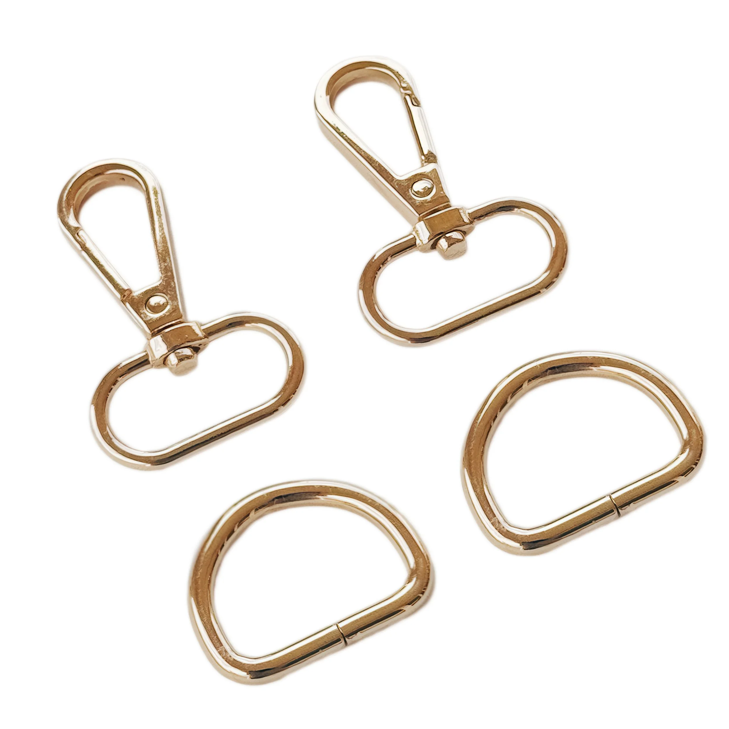 ZW6387 | Rose Gold Swivel Hook & D-Ring Set — Zakka Workshop ZW6387 | Rose Gold Swivel Hook & D-Ring Set — Zakka Workshop